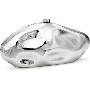 Shiny Silver Acrylic Clutch Purse - Irregular Shell Evening Handbag for Women